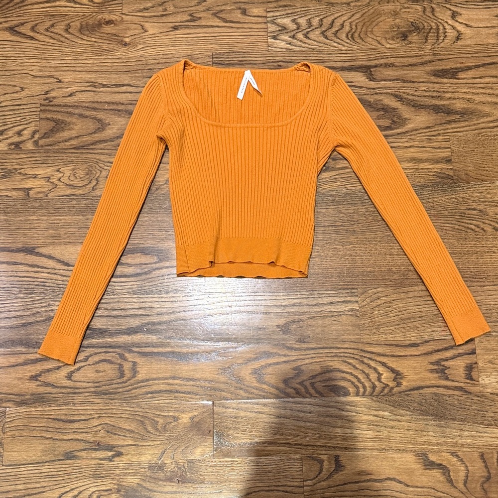 Dreamers Orange Ribbed Bodysuit